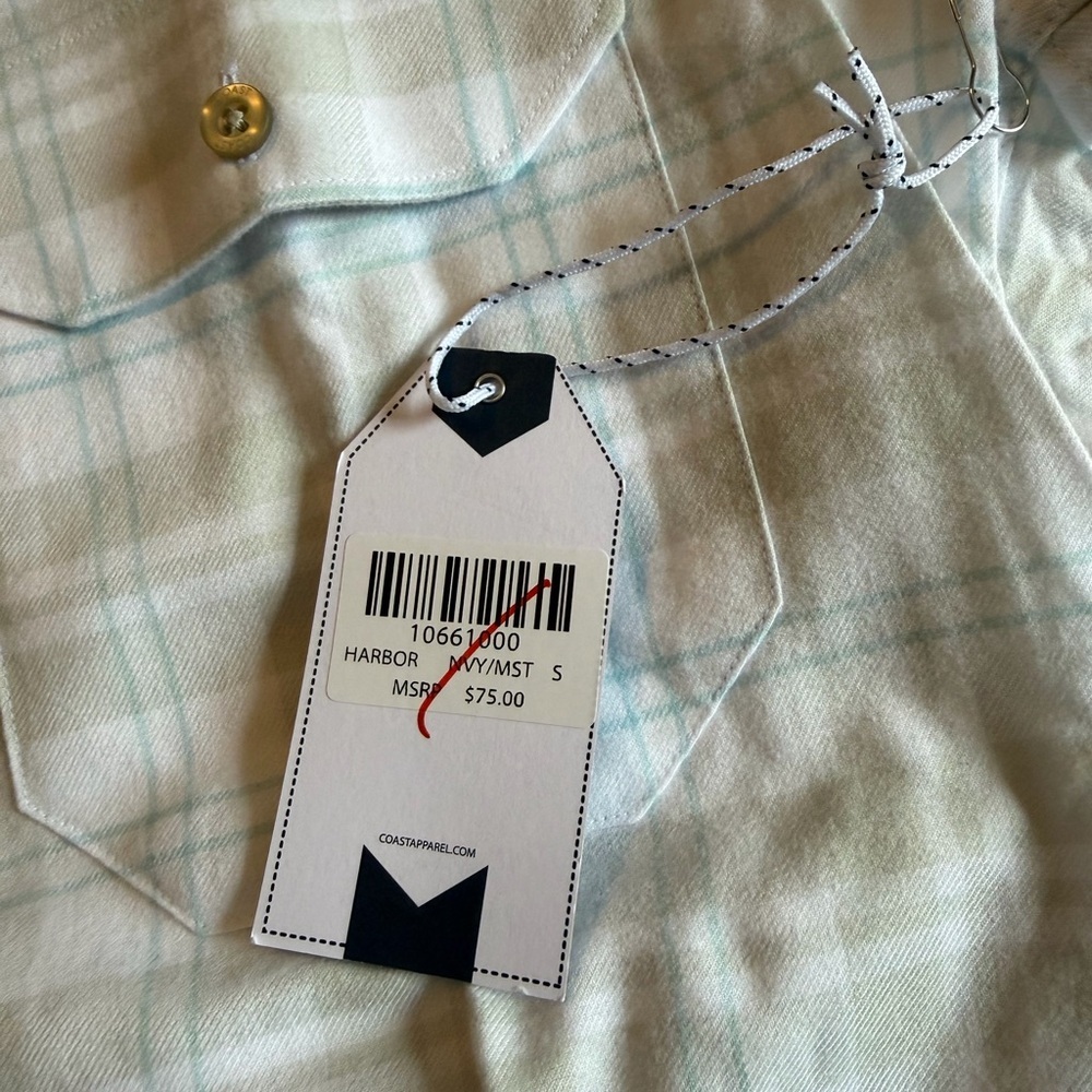COAST Harbor Long Sleeve Button Down Plaid Shirt Small - Picture 5 of 5